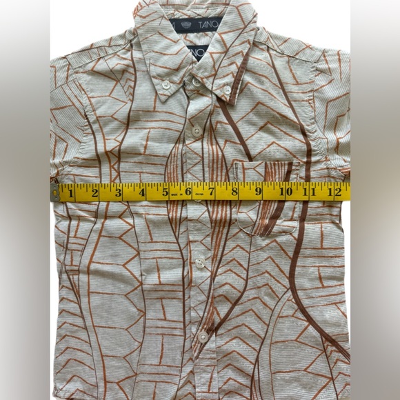 Tanoa Samoa Button Down Shirt Size 4T Tan Brown - Picture 3 of 3